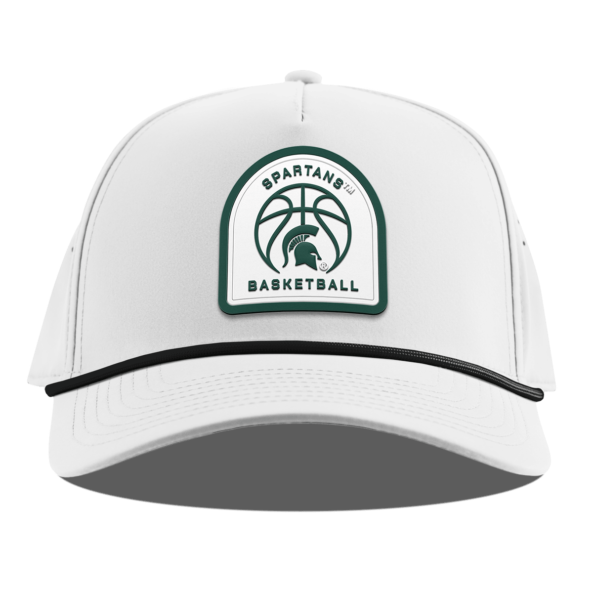 Michigan State University "Michigan State Basketball" Curved 5 Panel Rope White