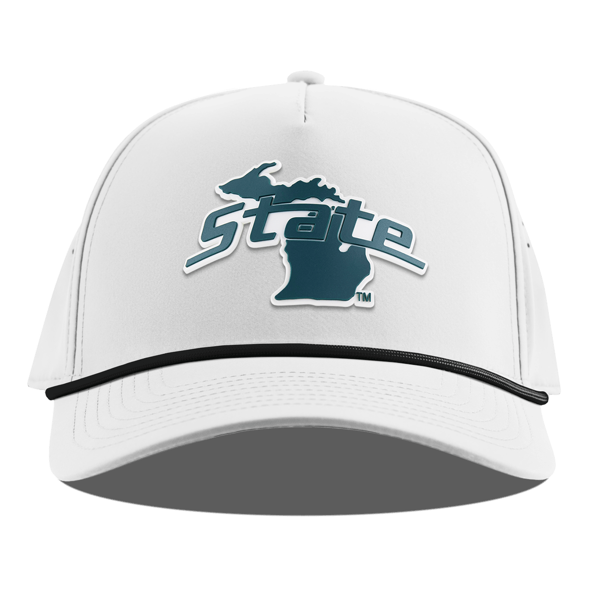 Michigan State University "Michigan State Outline" Curved 5 Panel Rope White