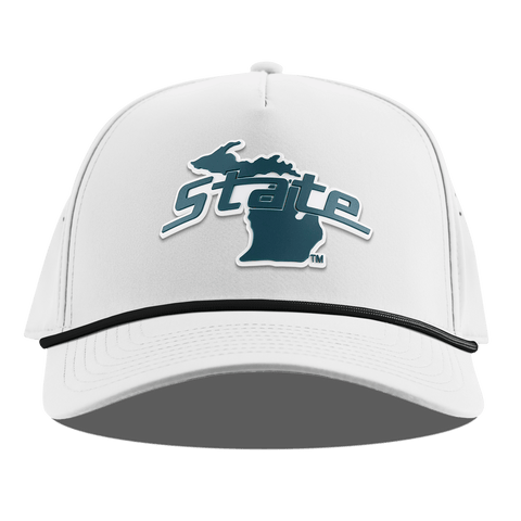 Michigan State University "Michigan State Outline" Curved 5 Panel Rope White