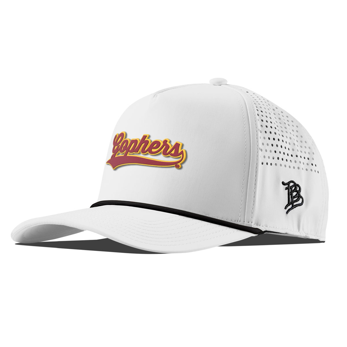 University of Minnesota "Minnesota Gophers Script" Curved 5 Panel Rope White