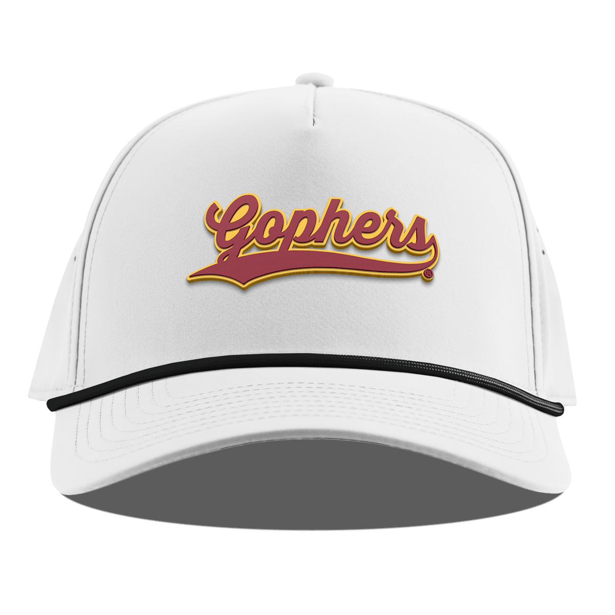 University of Minnesota "Minnesota Gophers Script" Curved 5 Panel Rope White
