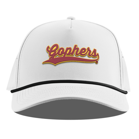 University of Minnesota "Minnesota Gophers Script" Curved 5 Panel Rope White