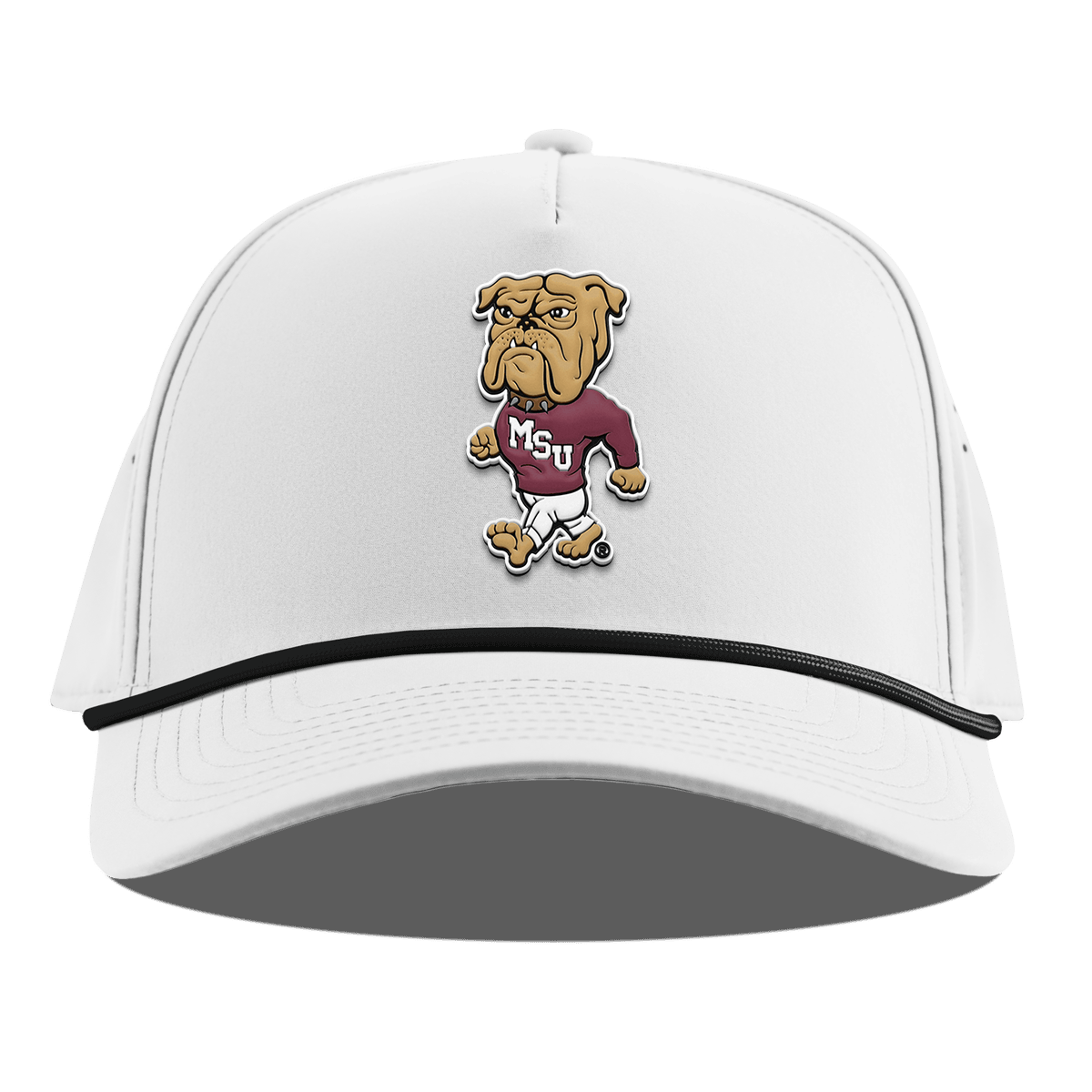 Mississippi State University "Mississippi State Bully" Curved 5 Panel Rope White