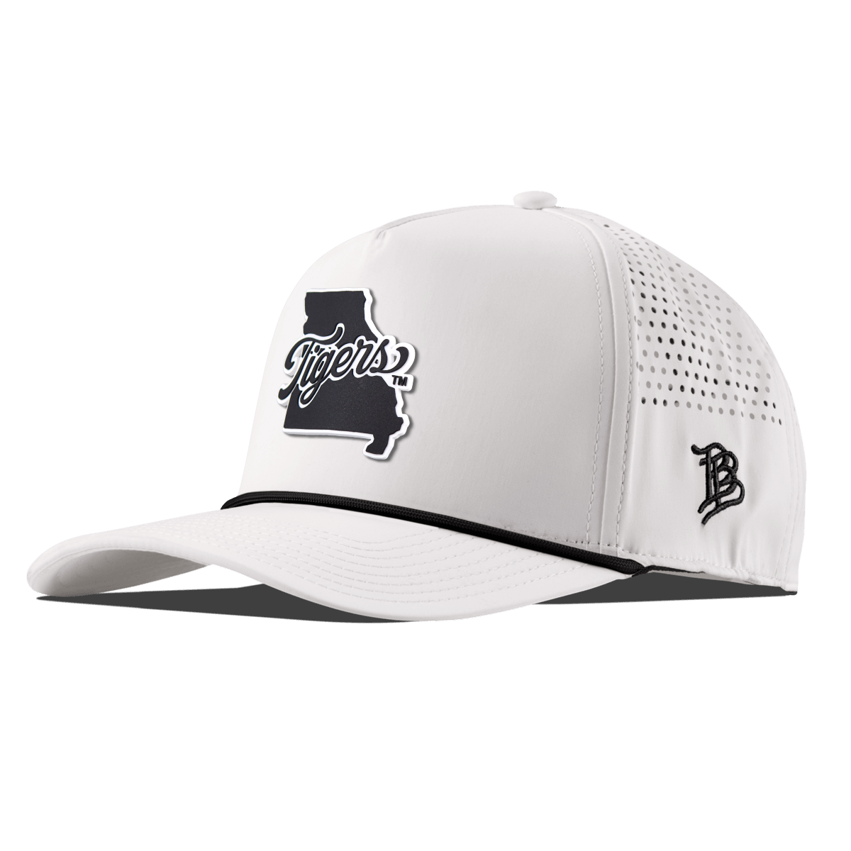University of Missouri "Missouri Tigers State Script" Curved 5 Panel Rope White