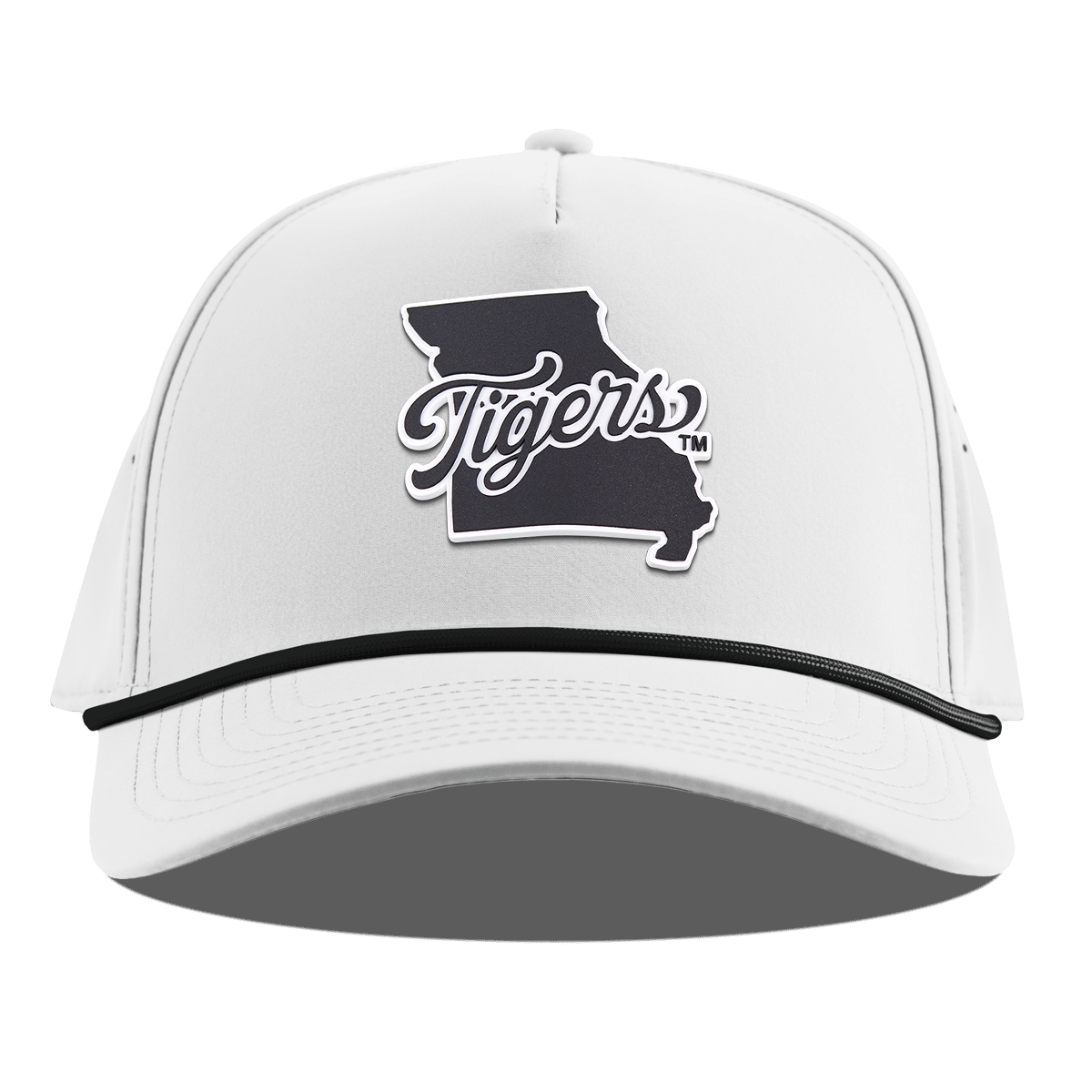 University of Missouri "Missouri Tigers State Script" Curved 5 Panel Rope White