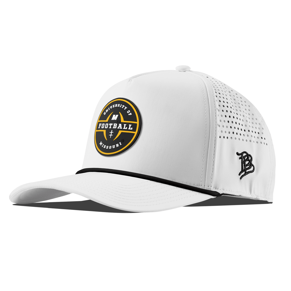 University of Missouri "Mizzou Football" Curved 5 Panel Rope White