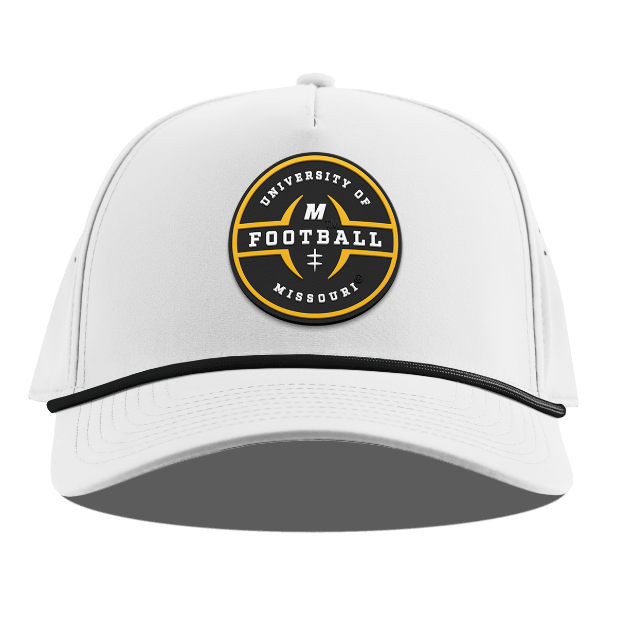 University of Missouri "Mizzou Football" Curved 5 Panel Rope White