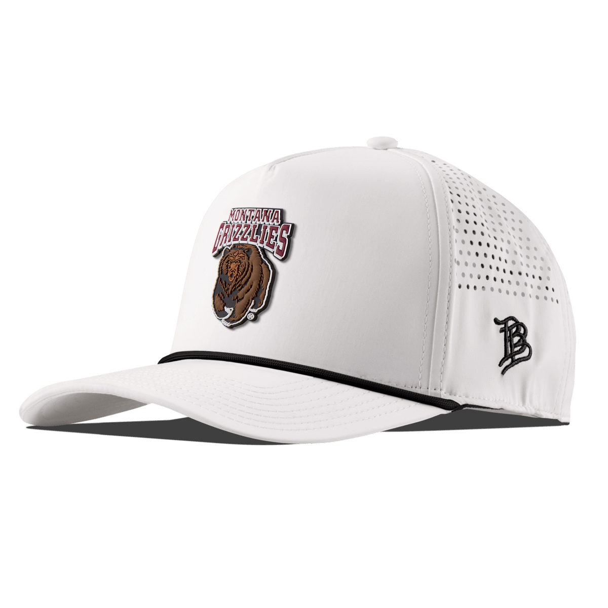 University of Montana "Montana Grizzlies Team Logo" Curved 5 Panel Rope White