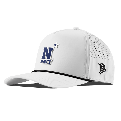 United States Naval Academy "Naval Academy Team Logo Navy" Curved 5 Panel Rope White