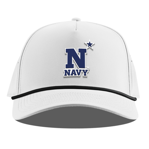 United States Naval Academy "Naval Academy Team Logo Navy" Curved 5 Panel Rope White