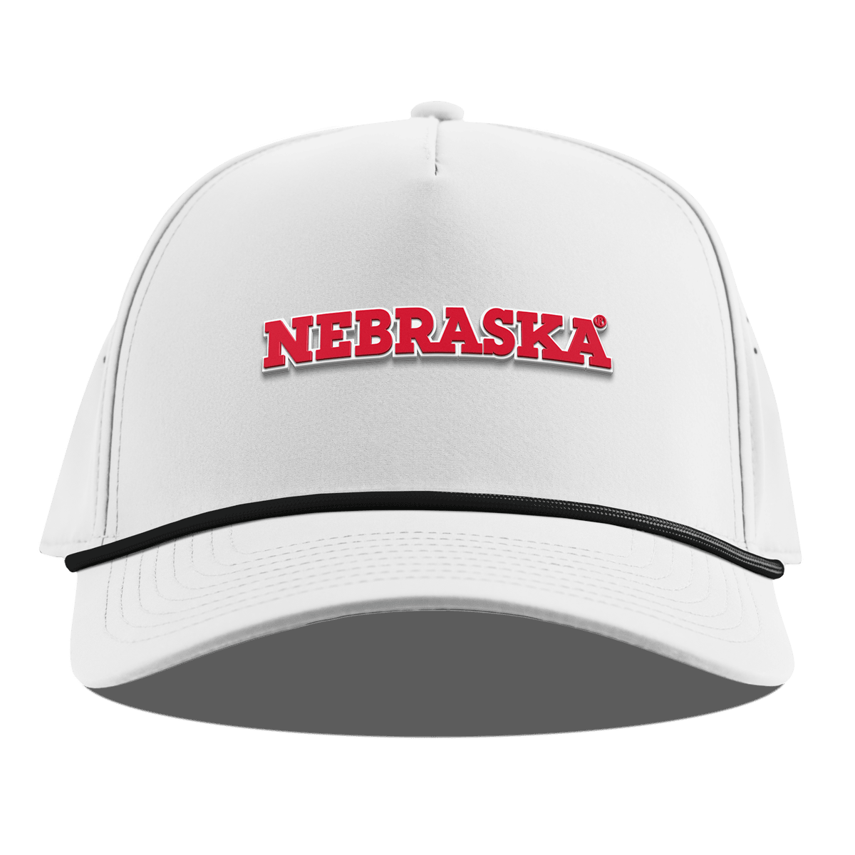 University of Nebraska "Nebraska Block" Curved 5 Panel Rope White