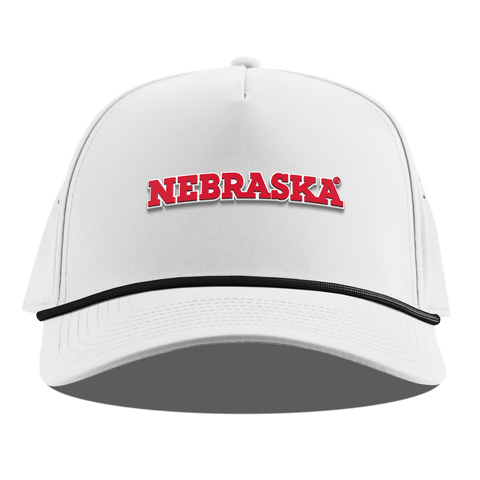 University of Nebraska "Nebraska Block" Curved 5 Panel Rope White