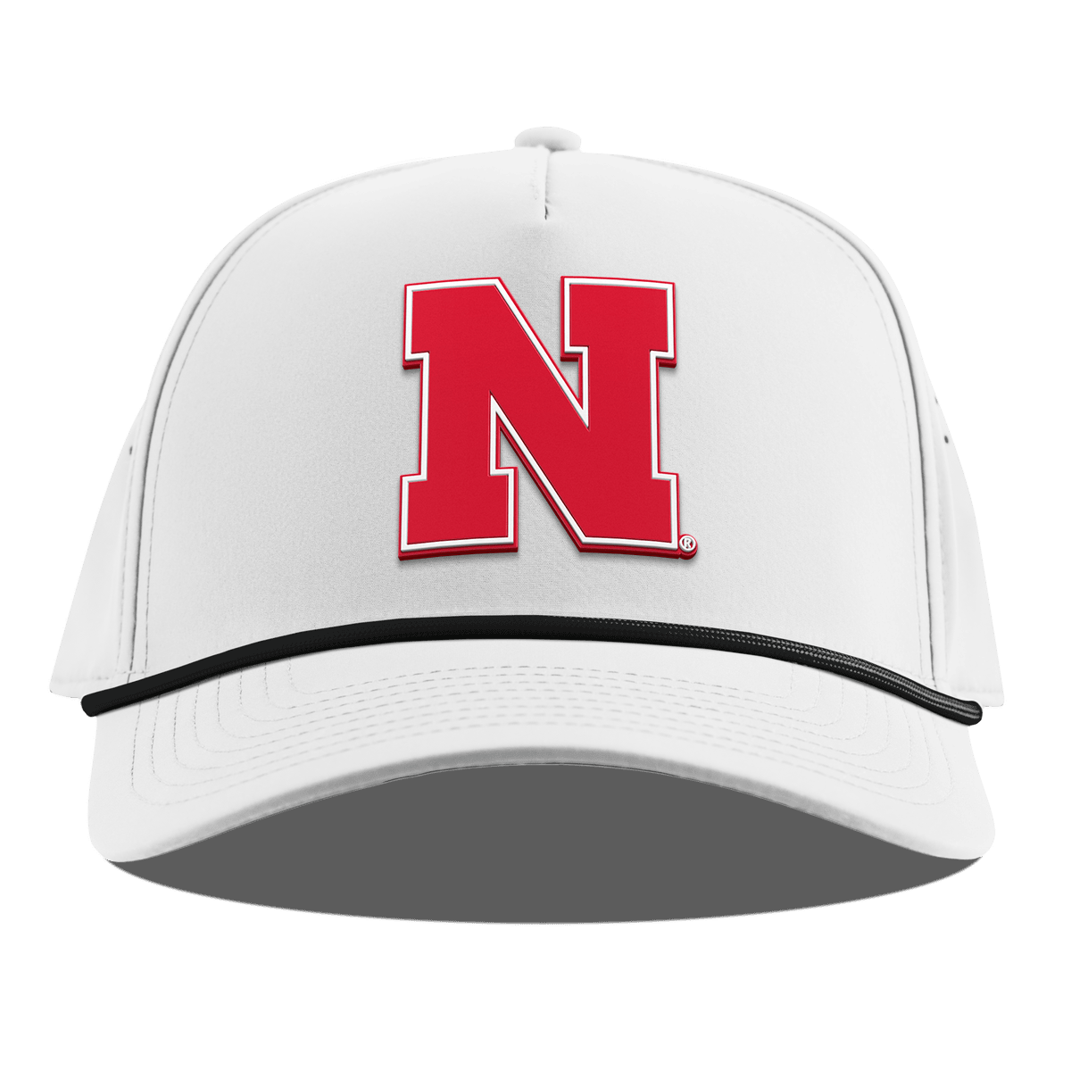 University of Nebraska "Nebraska Team Logo" Curved 5 Panel Rope White