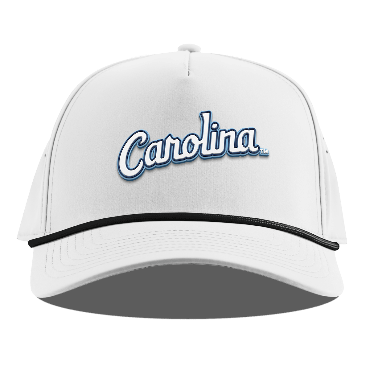 University of North Carolina "North Carolina Script" Curved 5 Panel Rope White