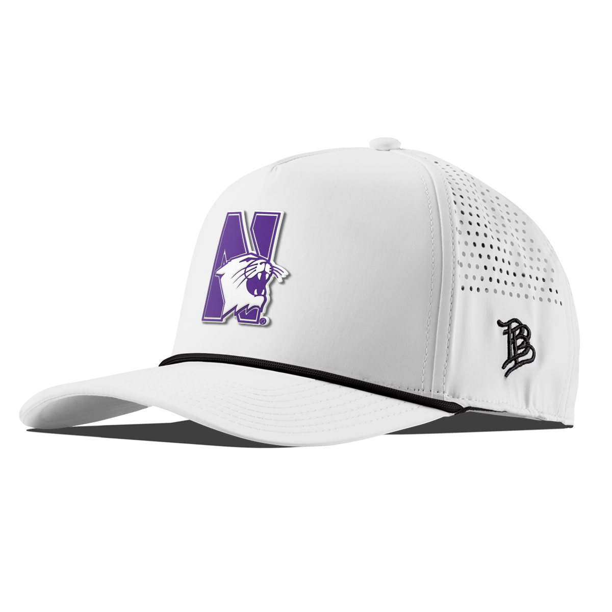 Northwestern University "Northwestern Block Logo" Curved 5 Panel Rope White