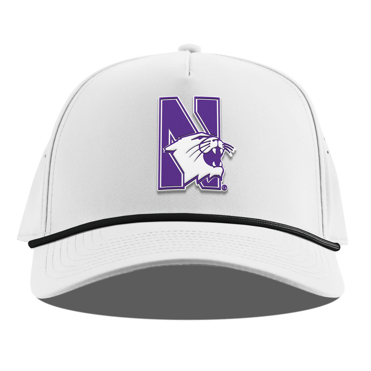 Northwestern University "Northwestern Block Logo" Curved 5 Panel Rope White
