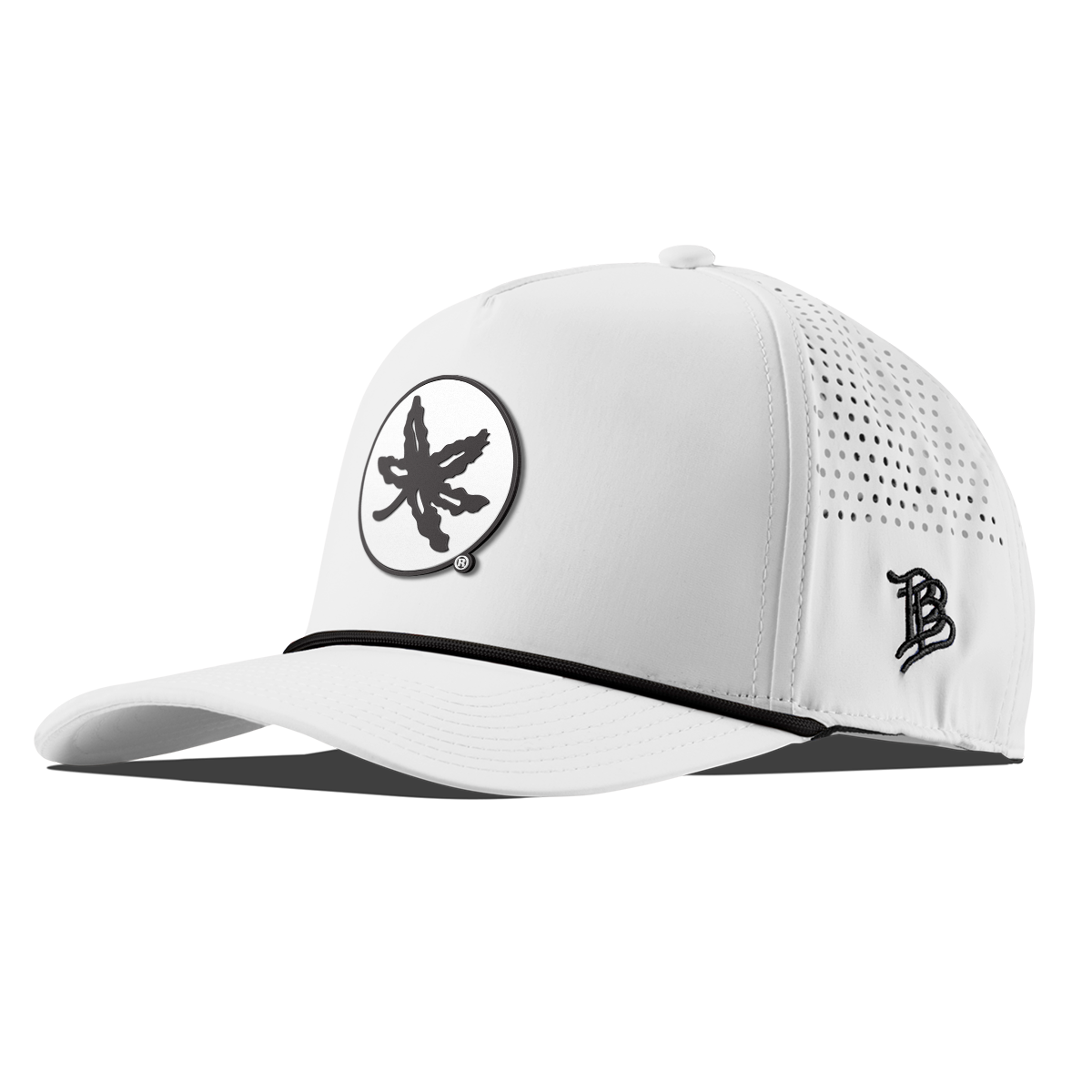 Ohio State University "OSU Buckeye Logo" Curved 5 Panel Rope White