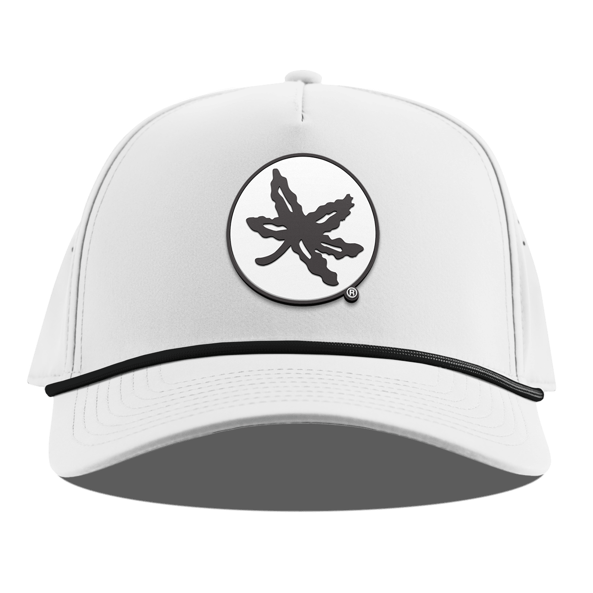 Ohio State University "OSU Buckeye Logo" Curved 5 Panel Rope White