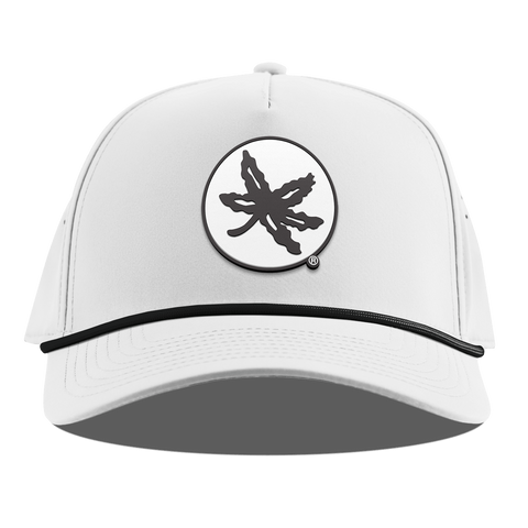 Ohio State University "OSU Buckeye Logo" Curved 5 Panel Rope White