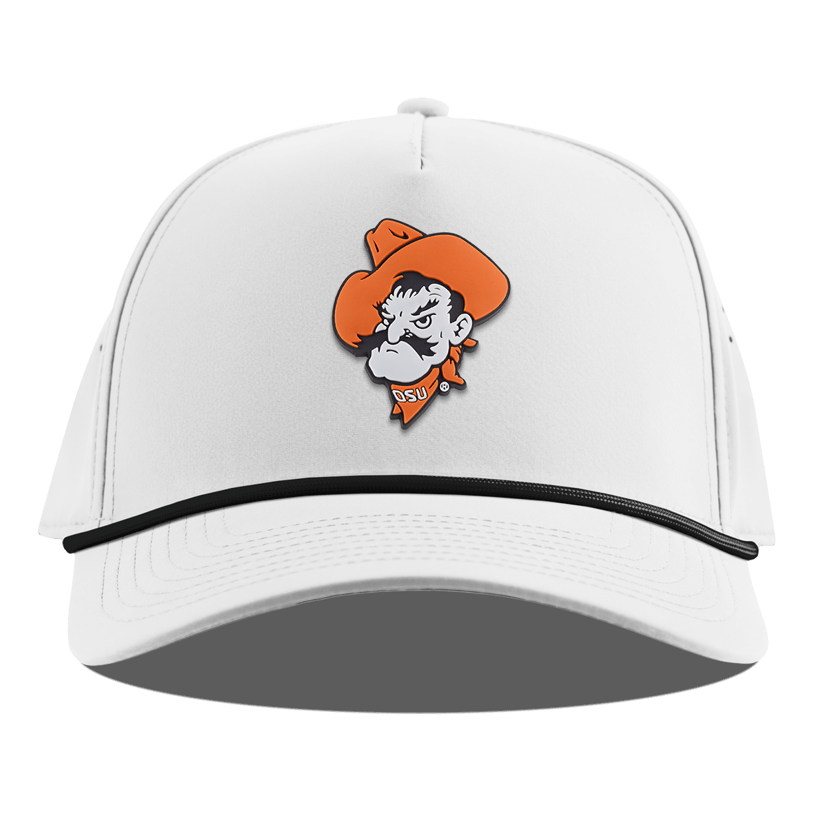 Oklahoma State University "OSU Pistol Pete" Curved 5 Panel Rope White