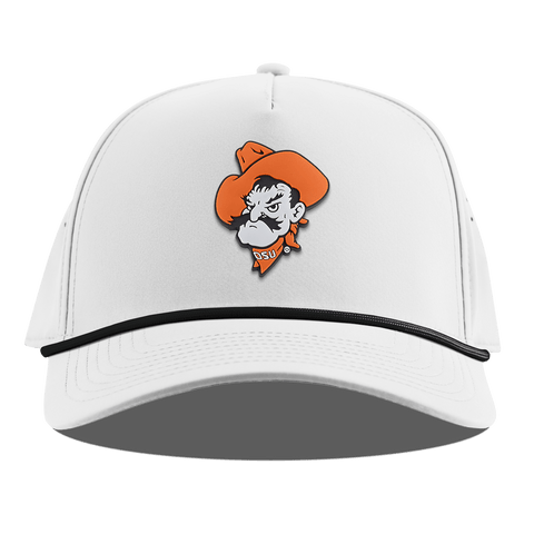 Oklahoma State University "OSU Pistol Pete" Curved 5 Panel Rope White