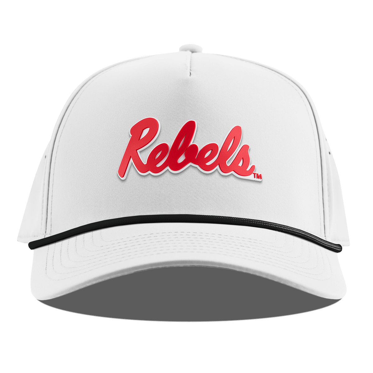 University of Mississippi "Ole Miss Crimson Rebels" Curved 5 Panel Rope White