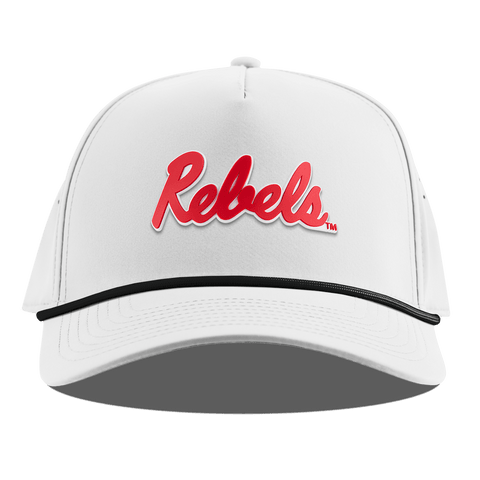 University of Mississippi "Ole Miss Crimson Rebels" Curved 5 Panel Rope White