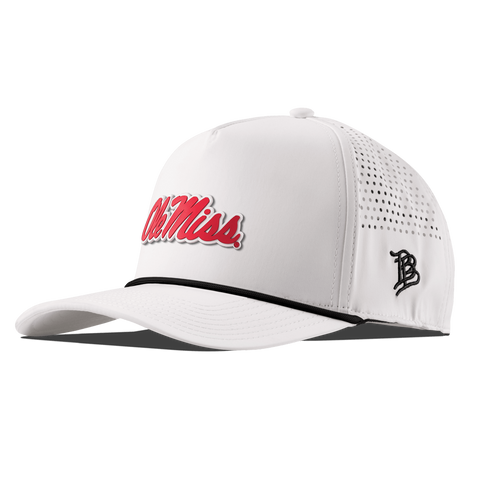 University of Mississippi "Ole Miss Crimson Script" Curved 5 Panel Rope White