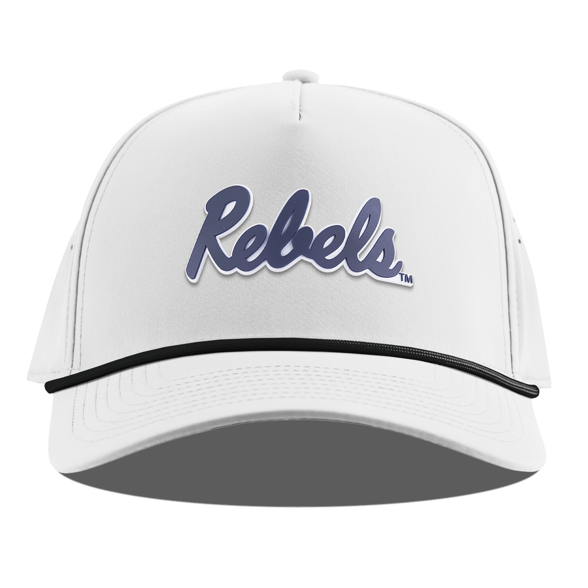 University of Mississippi "Ole Miss Navy Rebels" Curved 5 Panel Rope White