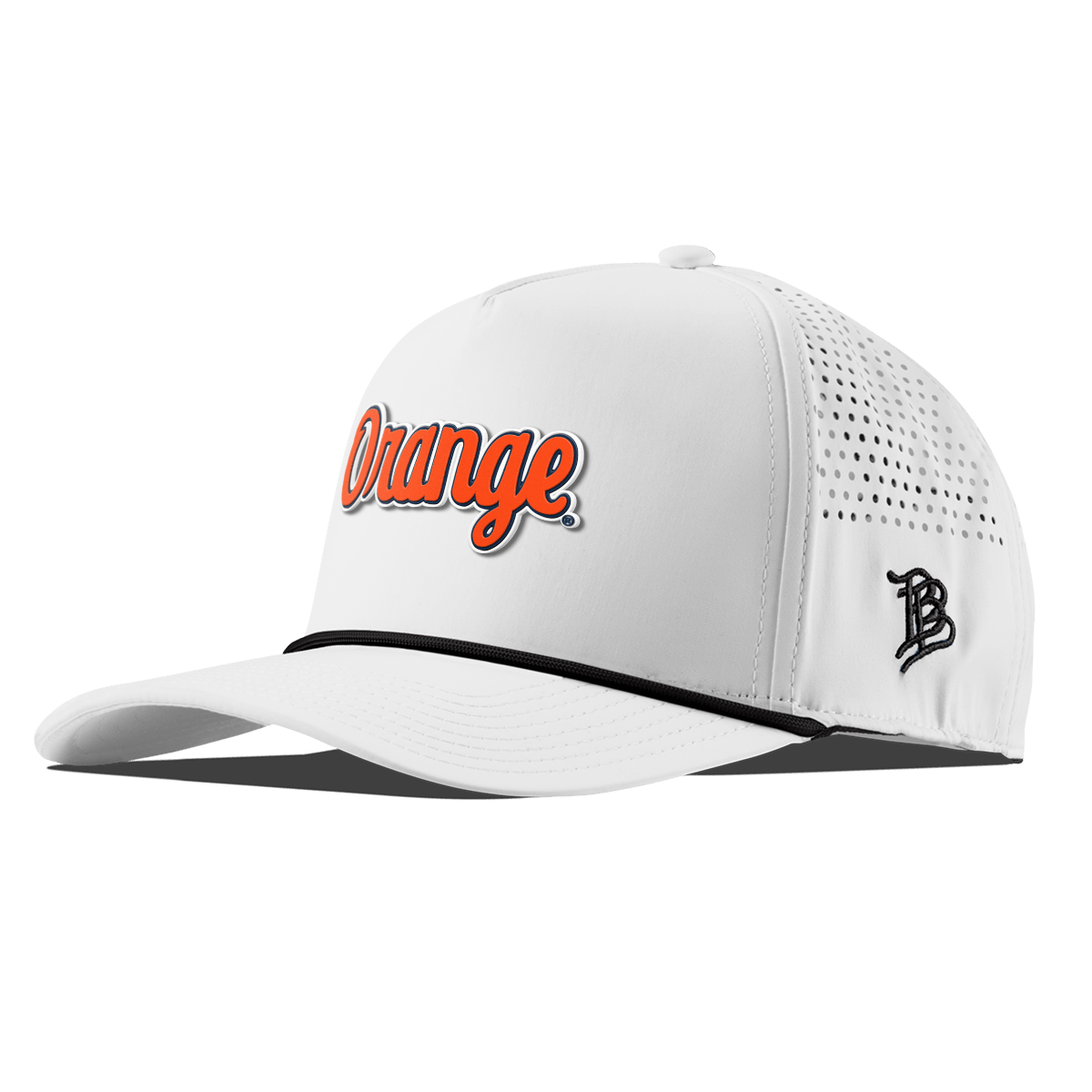 Syracuse University "Orange Throwback Script" Curved 5 Panel Rope White