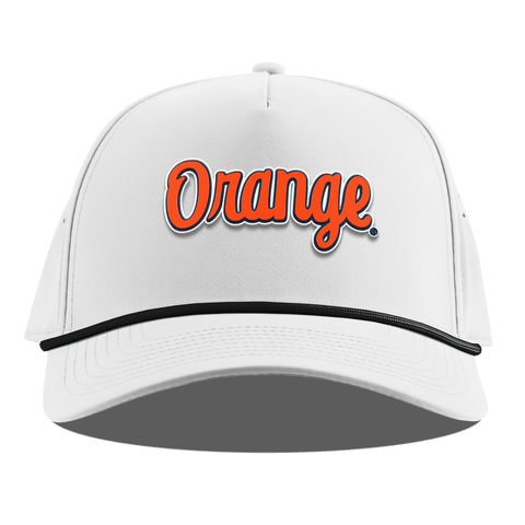 Syracuse University "Orange Throwback Script" Curved 5 Panel Rope White