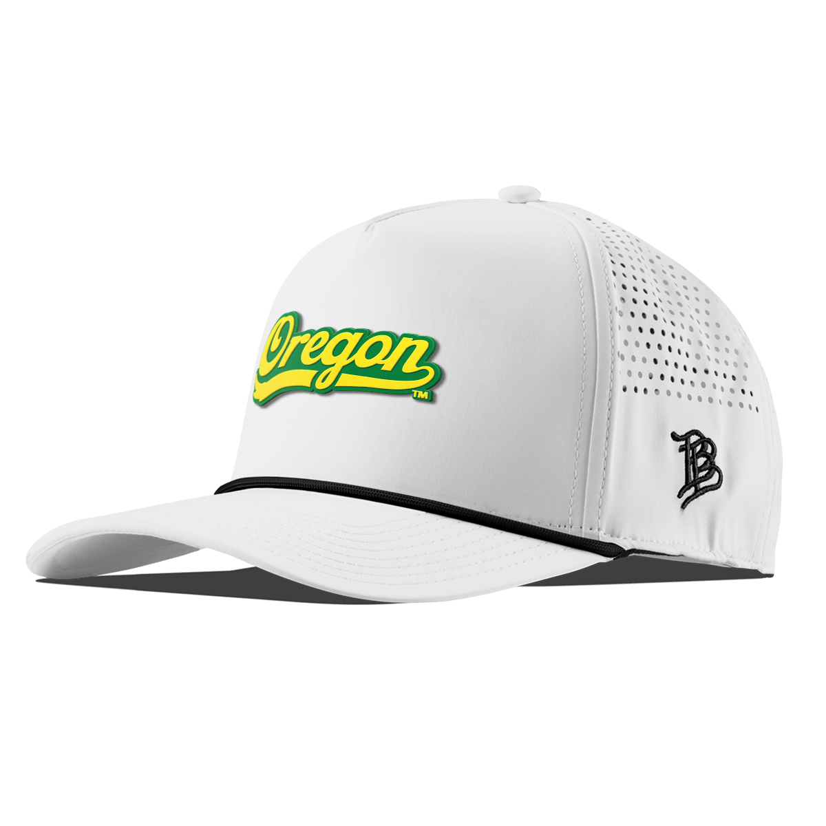 University of Oregon "Oregon Script" Curved 5 Panel Rope White + Kelly Green Rope