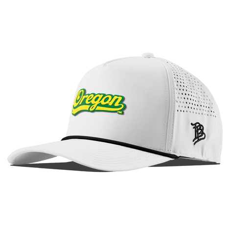 University of Oregon "Oregon Script" Curved 5 Panel Rope White + Kelly Green Rope