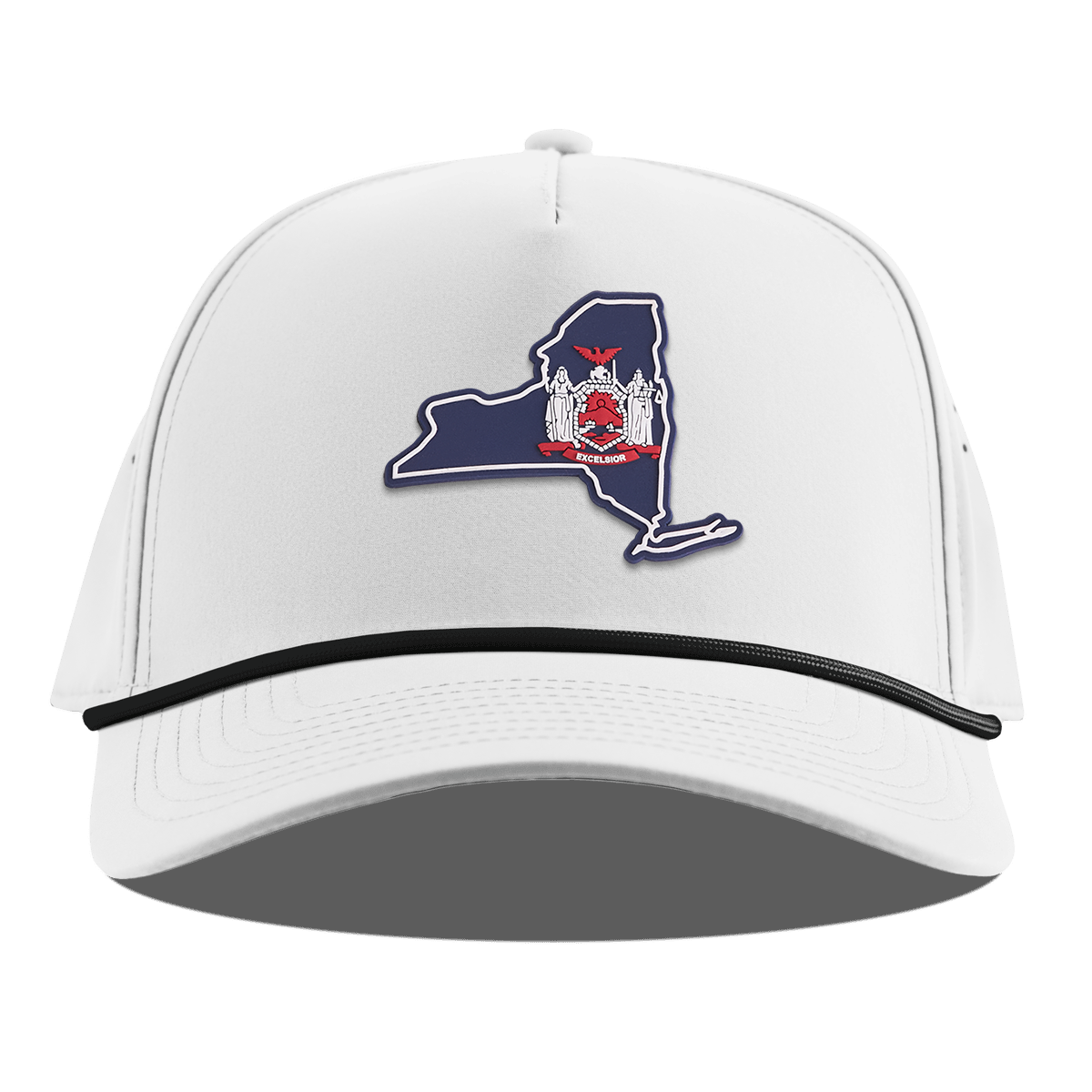 New York Patriot Series Curved 5 Panel Rope White
