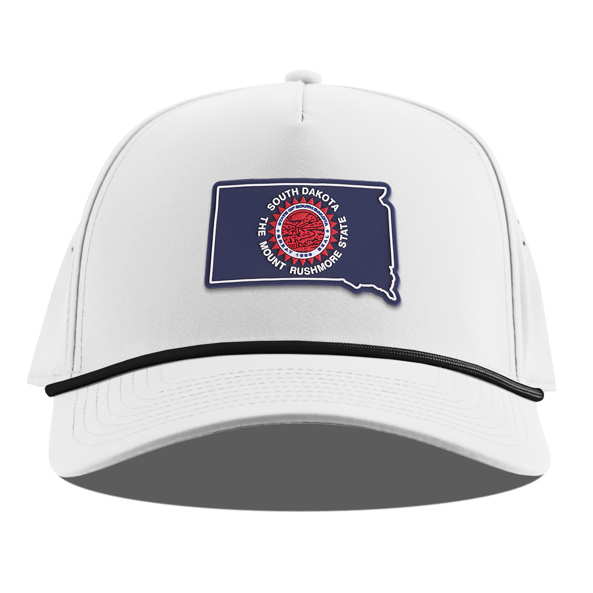 South Dakota Patriot Series Curved 5 Panel Rope White