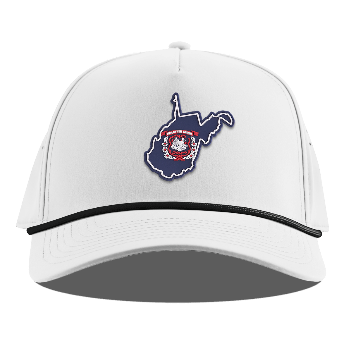 West Virginia Patriot Series Curved 5 Panel Rope White
