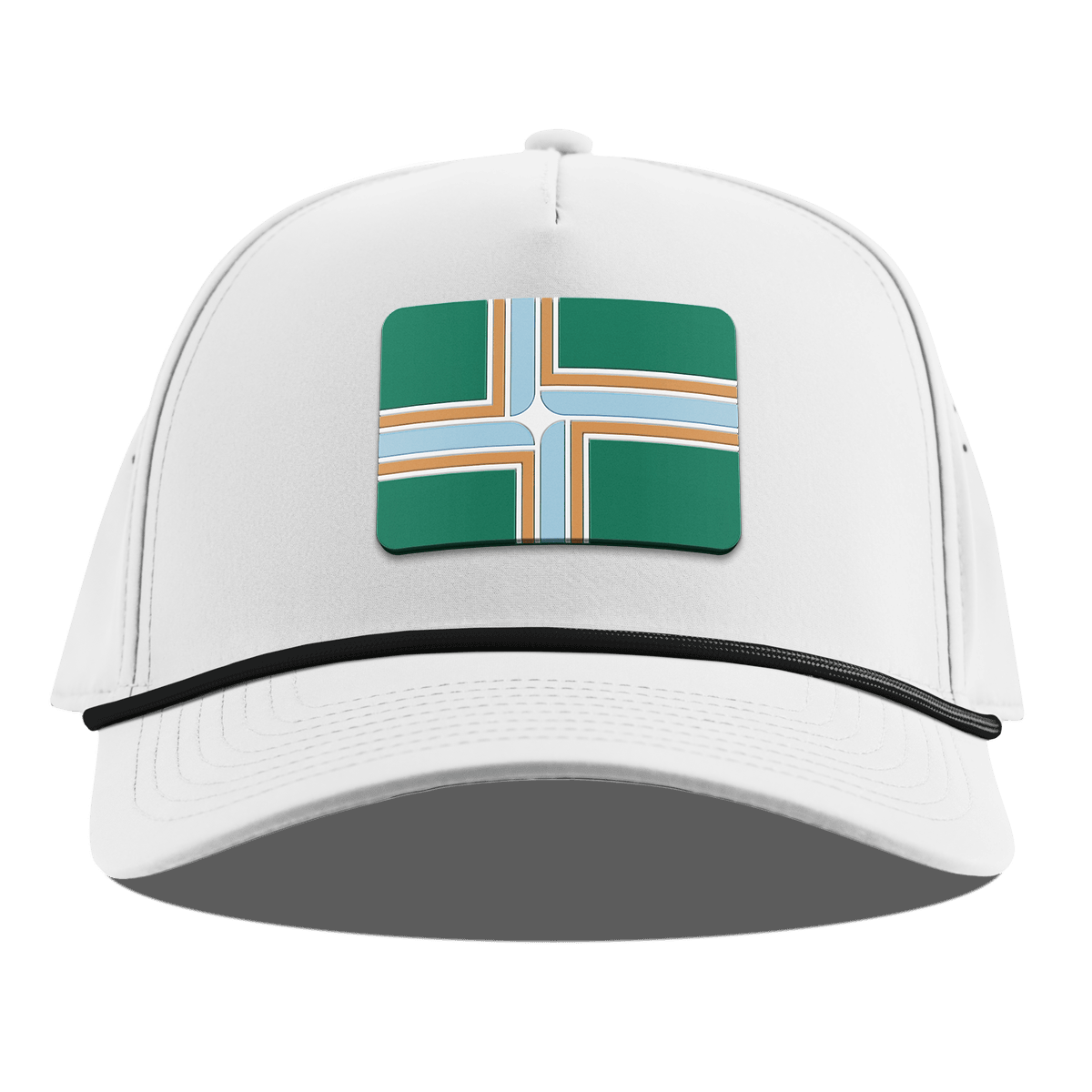 Portland Flag Curved 5 Panel Rope White