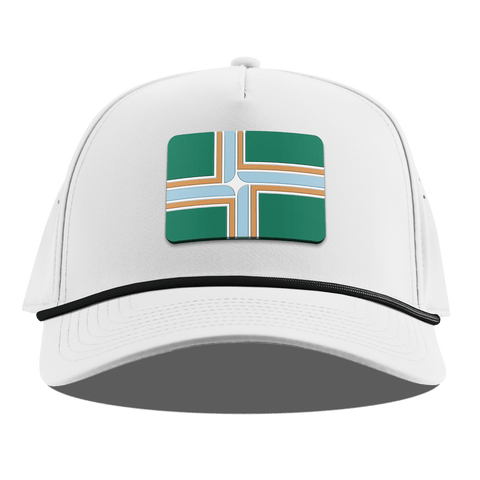 Portland Flag Curved 5 Panel Rope White