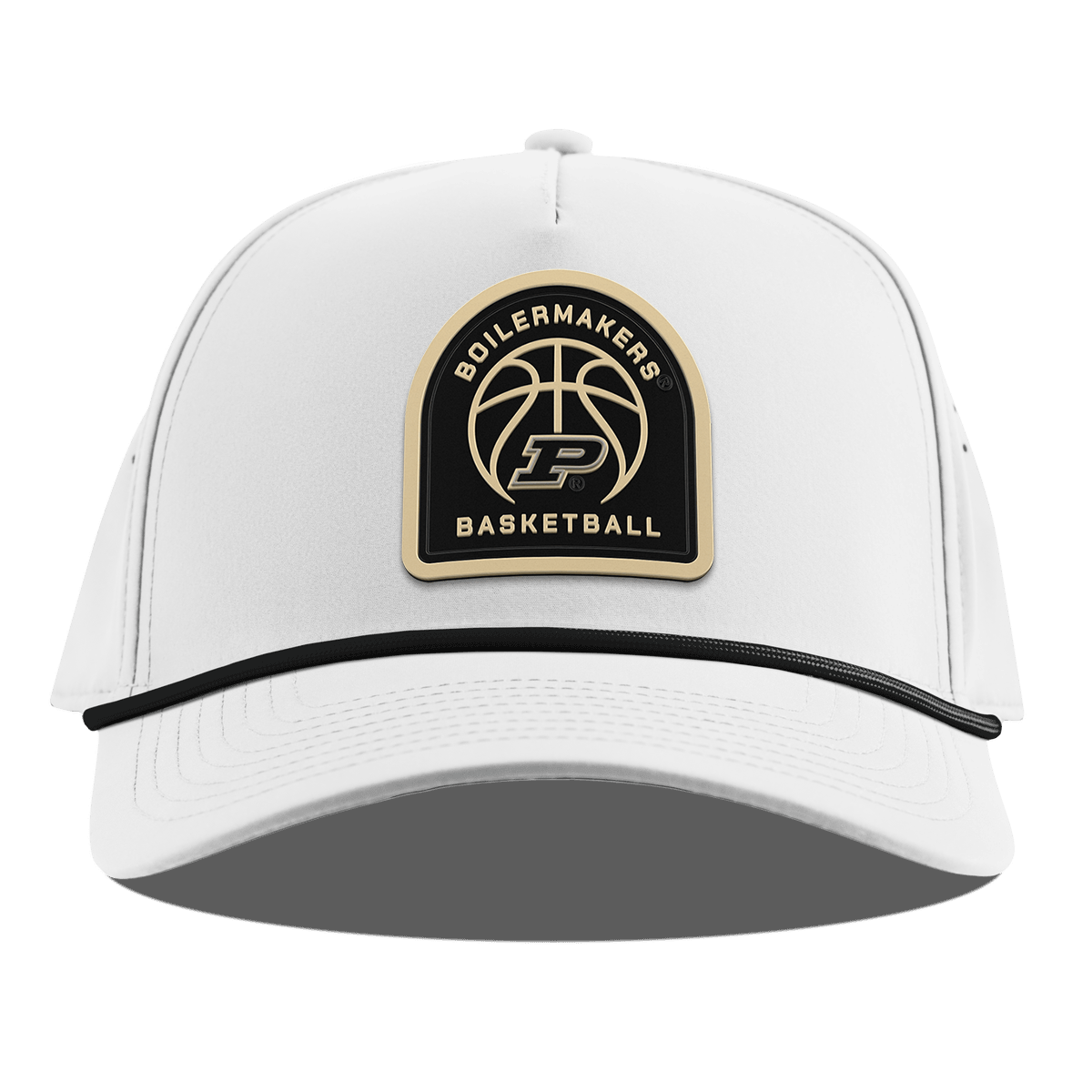 Purdue University "Purdue Basketball" Curved 5 Panel Rope White