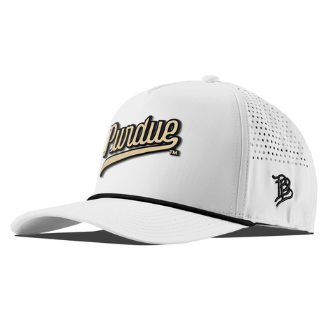 Purdue University "Purdue Script Gold" Curved 5 Panel Rope White