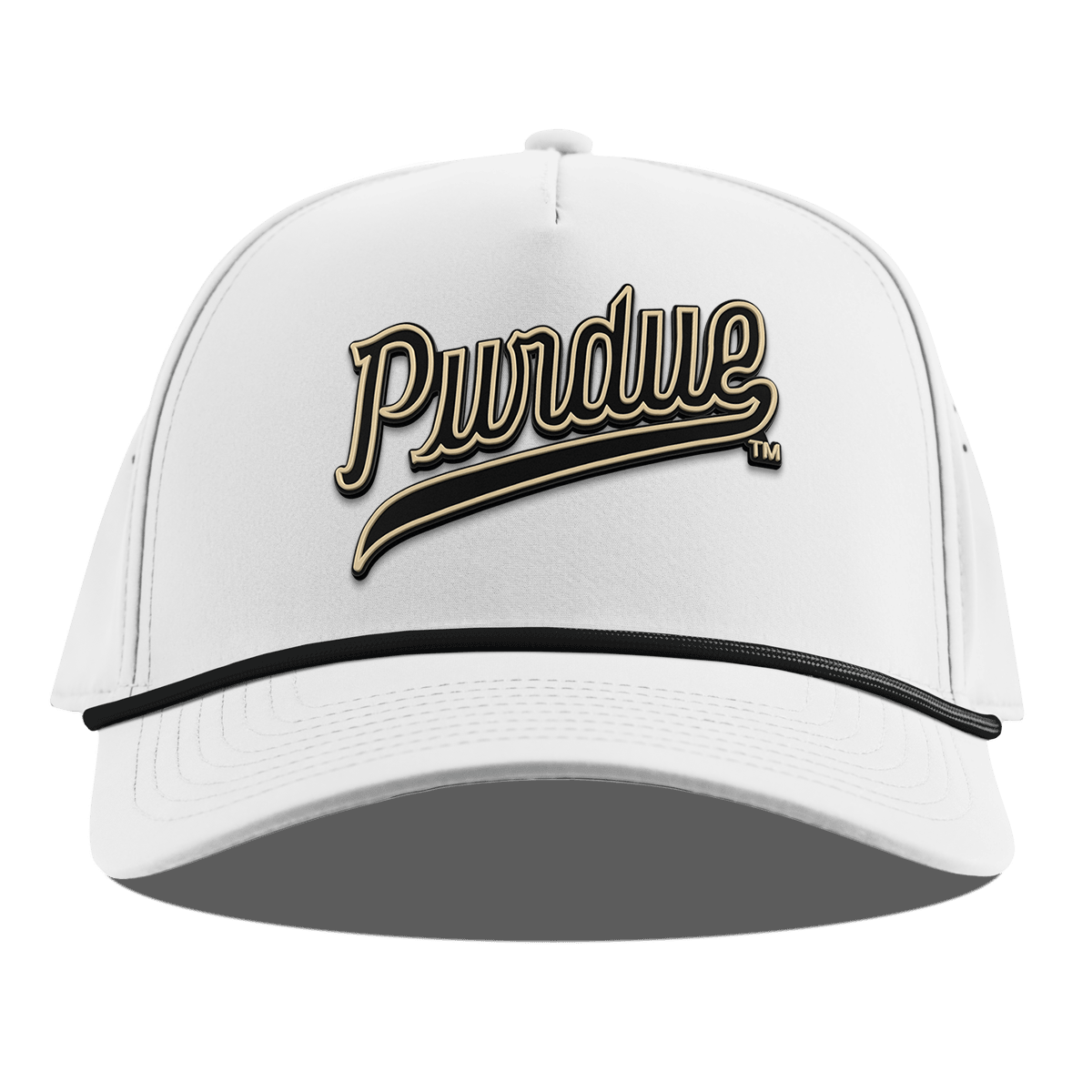 Purdue University "Purdue Script" Curved 5 Panel Rope White