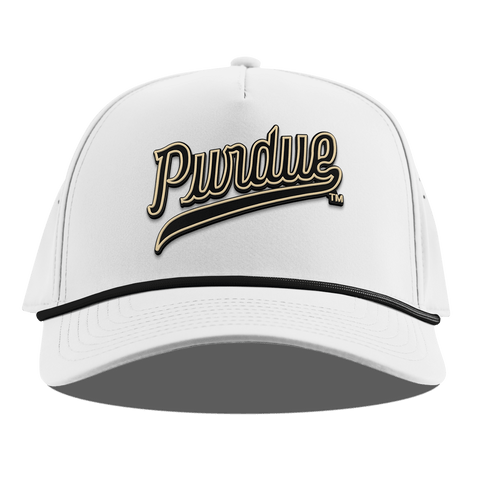 Purdue University "Purdue Script" Curved 5 Panel Rope White