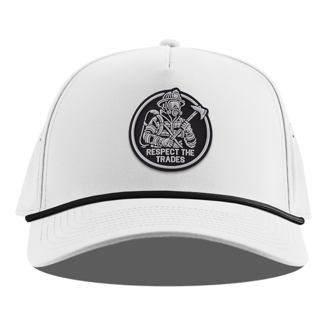 Respect The Trades Firefighter Curved 5 Panel Rope White