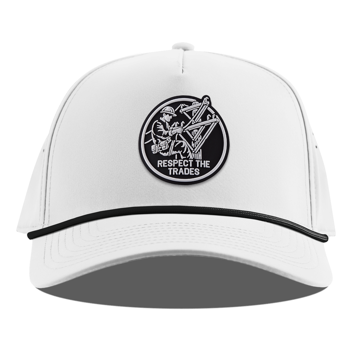 Respect The Trades Lineman Curved 5 Panel Rope White
