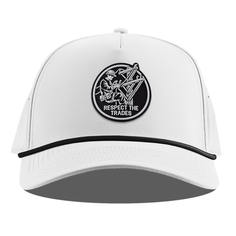 Respect The Trades Lineman Curved 5 Panel Rope White