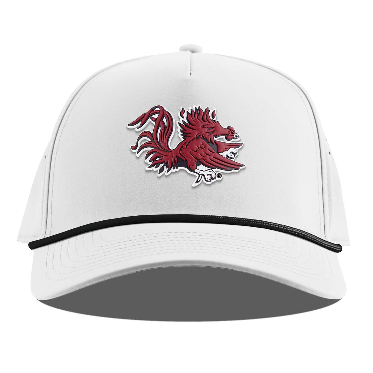 University of South Carolina "Sir Big Spur Logo" Curved 5 Panel Rope White