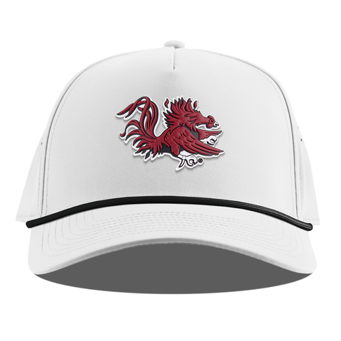 University of South Carolina "Sir Big Spur Logo" Curved 5 Panel Rope White