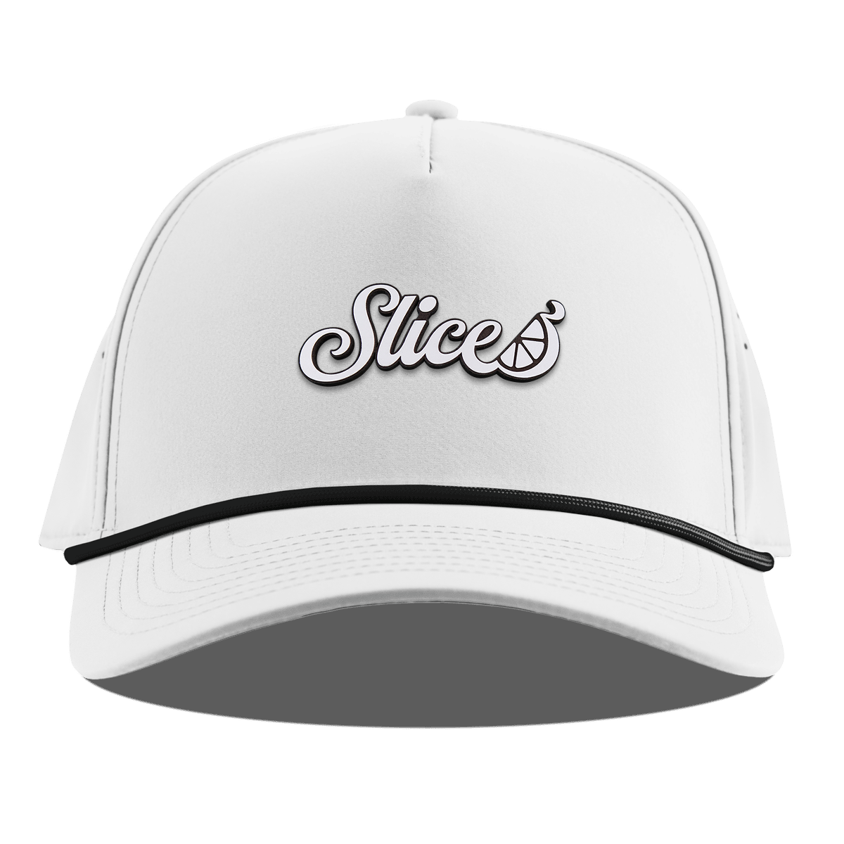 Sliced Script Curved 5 Panel Rope White