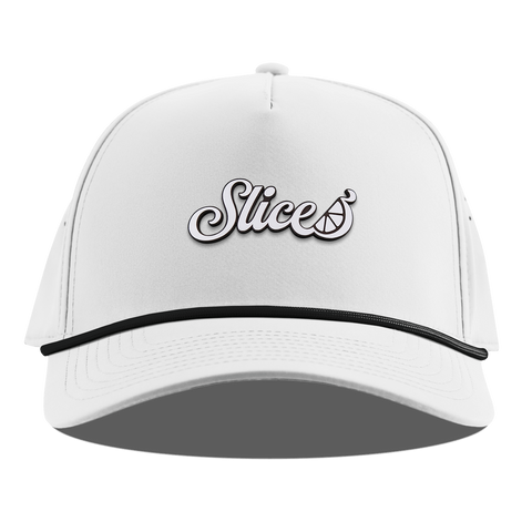 Sliced Script Curved 5 Panel Rope White