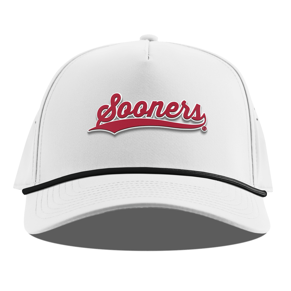 University of Oklahoma "Sooners Script" Curved 5 Panel Rope White